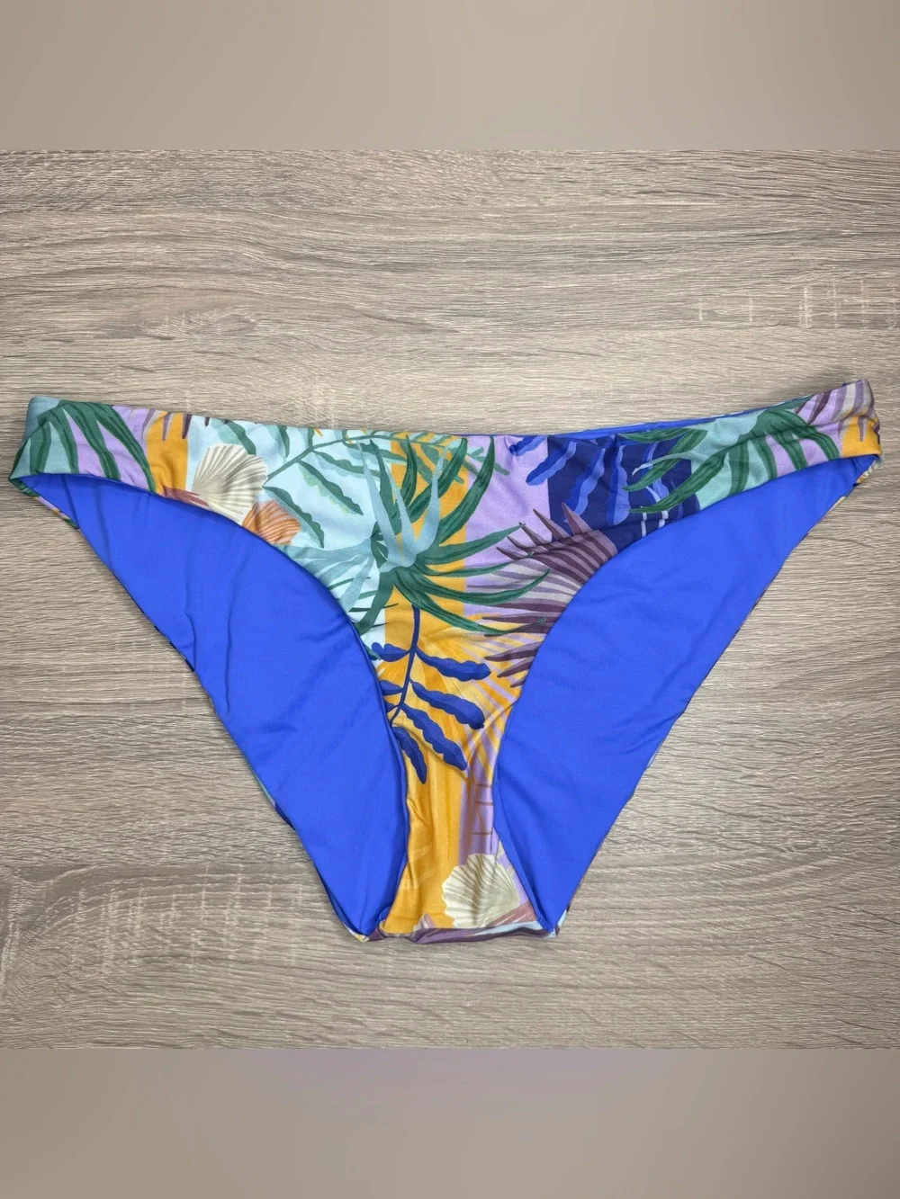 Becca Blue Under The Sea Reversible Hipter Bikini Bottom Size L NWOT